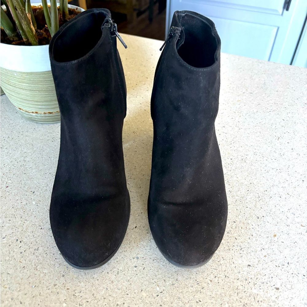 Black Suede Ankle Boots by Old Navy